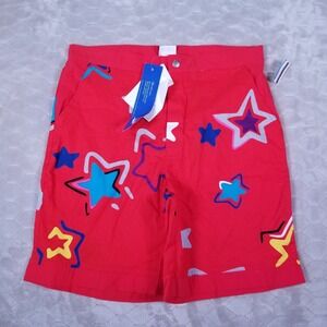 VTG 80s SPEEDO BOARD SHORTS SWIM TRUNKS - Sz 34 - NWT New Unlined Star Pattern